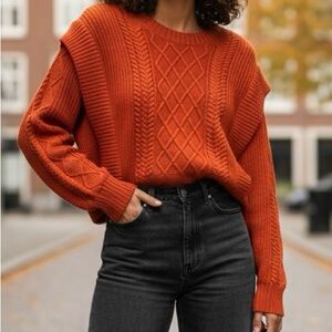 Babaton Seek Sweater - 100% Merino Wool - Cinnabar Orange - M